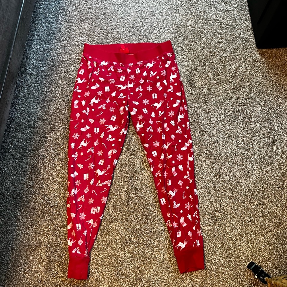 Red Holiday Print Pajama Pant and shirt set